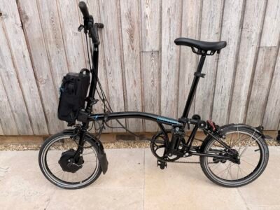 ## Brompton Electric C Line Urban (H2L) - Gloss Black Folding E-Bike. V low mileage and 96% Battery.