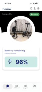 ## Brompton Electric C Line Urban (H2L) - Gloss Black Folding E-Bike. V low mileage and 96% Battery.