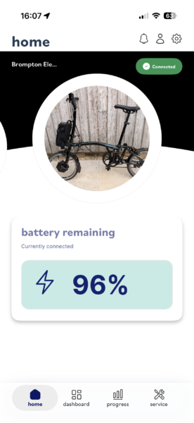## Brompton Electric C Line Urban (H2L) - Gloss Black Folding E-Bike. V low mileage and 96% Battery.