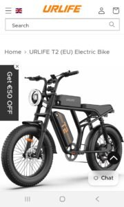 URLife T2 All-Terrain Fat Tyre 20" Ebike with Bike It storage box