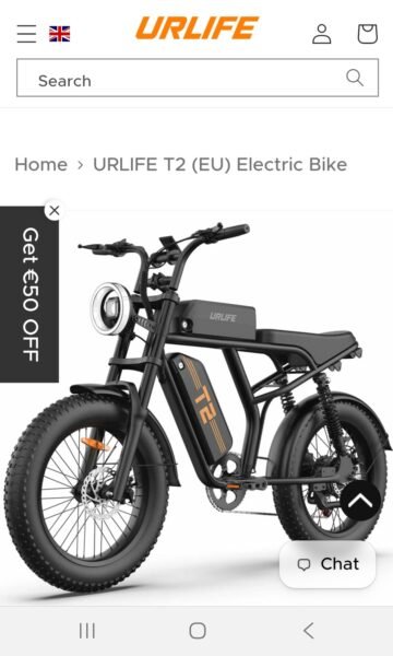 URLife T2 All-Terrain Fat Tyre 20" Ebike with Bike It storage box